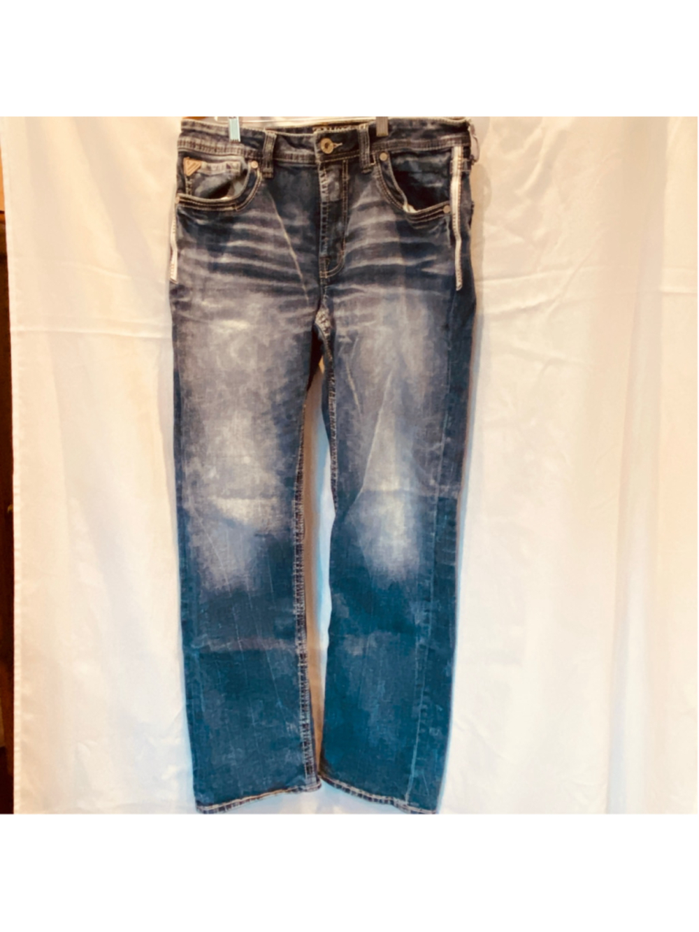 Salvage Mayhem Men's Bootcut Distressed Jeans 34x34 Buckle